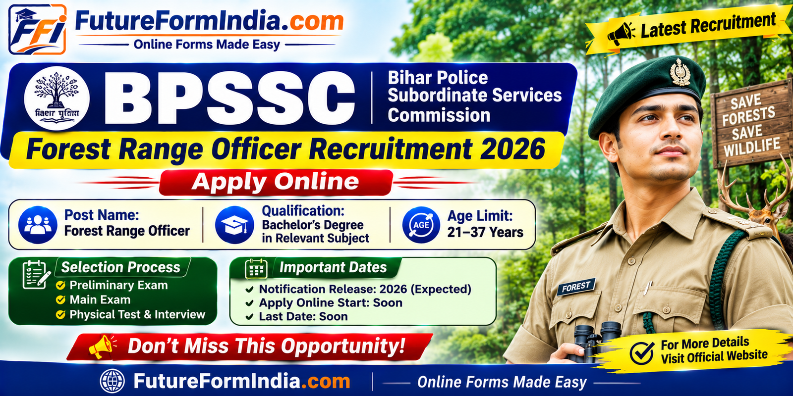 BPSSC Forest Range Officer Recruitment 2026 - Apply Online 